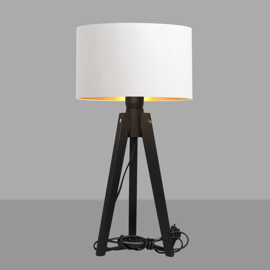 Stolní lampa ALBA 1xE27/60W/230V bílá/zlatá/borovice