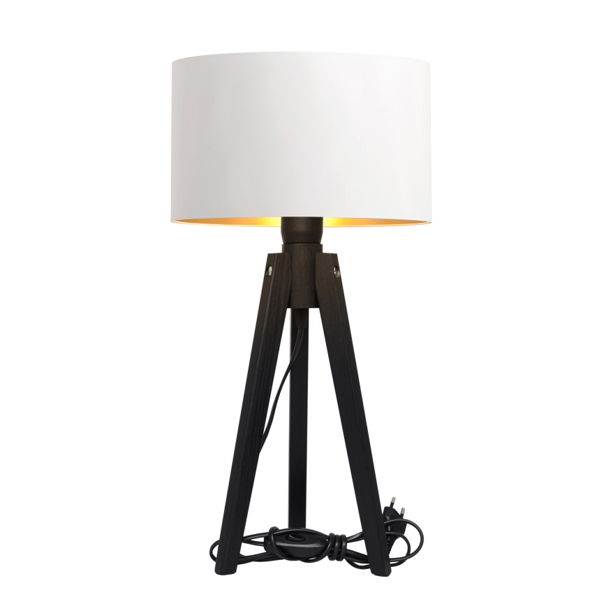 Stolní lampa ALBA 1xE27/60W/230V bílá/zlatá/borovice