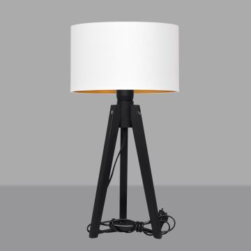 Stolní lampa ALBA 1xE27/60W/230V bílá/zlatá/borovice