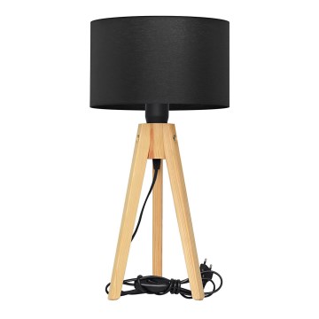 Stolní lampa ALBA 1xE27/60W/230V černá/borovice