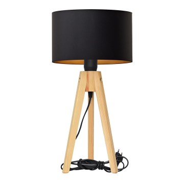 Stolní lampa ALBA 1xE27/60W/230V černá/zlatá/borovice