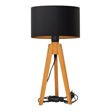 Stolní lampa ALBA 1xE27/60W/230V černá/zlatá/dub