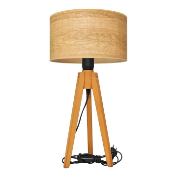 Stolní lampa ALBA 1xE27/60W/230V hnědá/dub