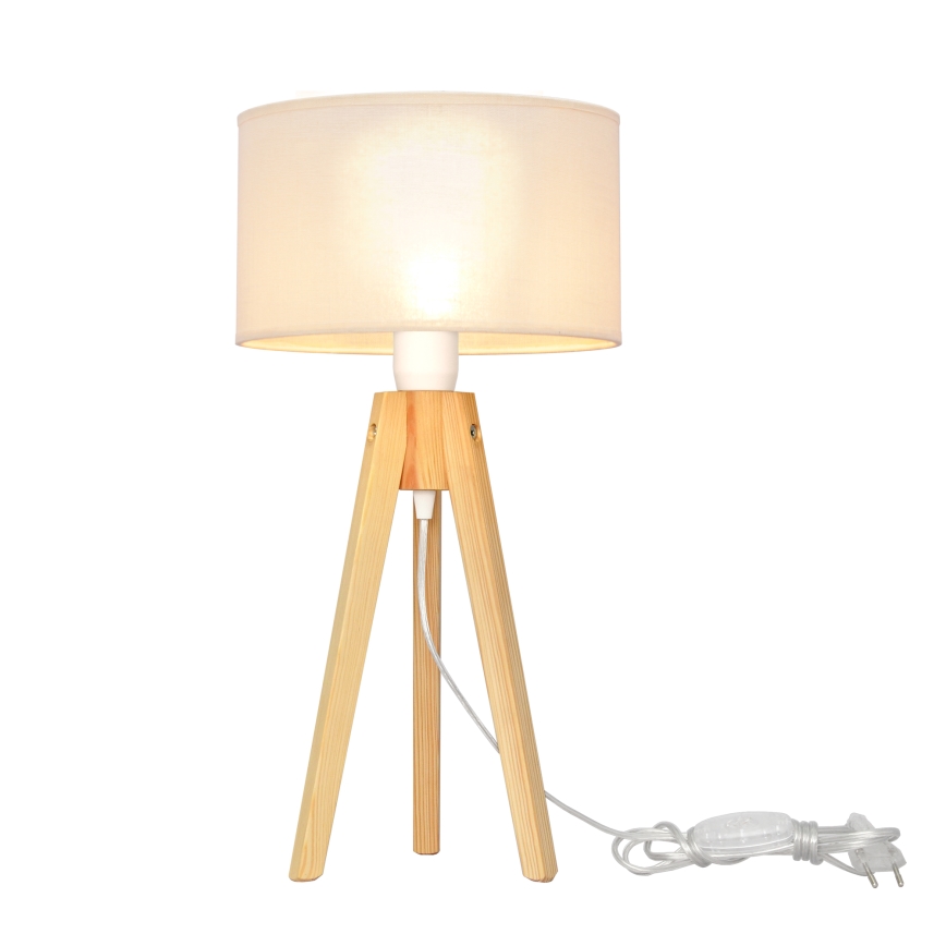 Stolní lampa ALBA 1xE27/60W/230V krémová/borovice