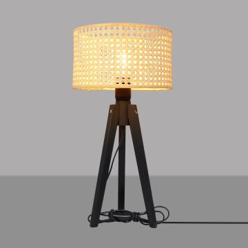 Stolní lampa ALBA 1xE27/60W/230V ratan/borovice