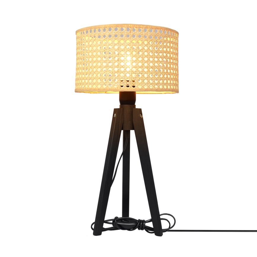 Stolní lampa ALBA 1xE27/60W/230V ratan/borovice