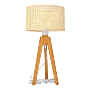 Stolní lampa ALBA 1xE27/60W/230V ratan/dub