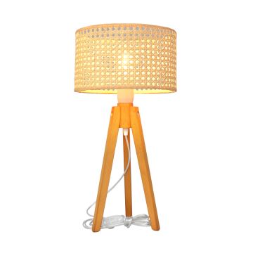 Stolní lampa ALBA 1xE27/60W/230V ratan/dub