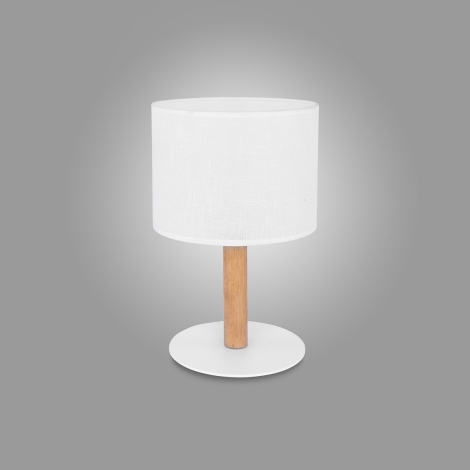 Stolní lampa DEVA 1xE27/60W/230V bílá/dřevo