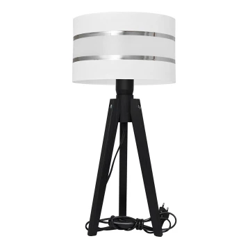 Stolní lampa HELEN 1xE27/60W/230V bílá/chrom/borovice