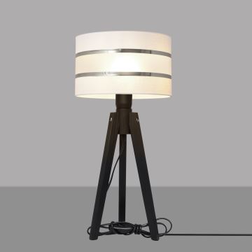 Stolní lampa HELEN 1xE27/60W/230V bílá/chrom/borovice