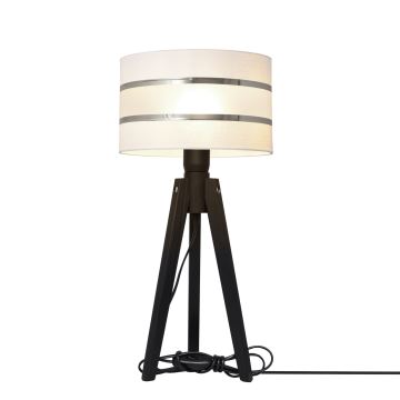 Stolní lampa HELEN 1xE27/60W/230V bílá/chrom/borovice