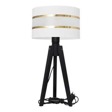 Stolní lampa HELEN 1xE27/60W/230V bílá/zlatá/borovice