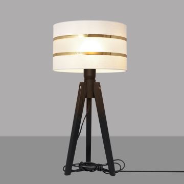 Stolní lampa HELEN 1xE27/60W/230V bílá/zlatá/borovice