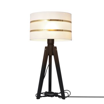 Stolní lampa HELEN 1xE27/60W/230V bílá/zlatá/borovice