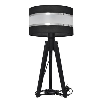 Stolní lampa HELEN 1xE27/60W/230V černá/chrom/borovice