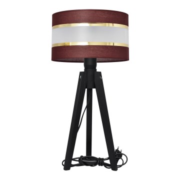 Stolní lampa HELEN 1xE27/60W/230V hnědá/zlatá/borovice