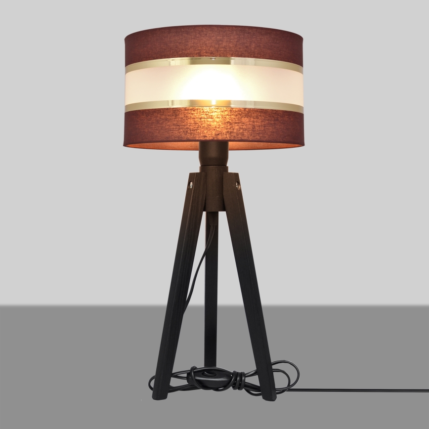 Stolní lampa HELEN 1xE27/60W/230V hnědá/zlatá/borovice