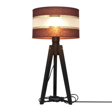 Stolní lampa HELEN 1xE27/60W/230V hnědá/zlatá/borovice