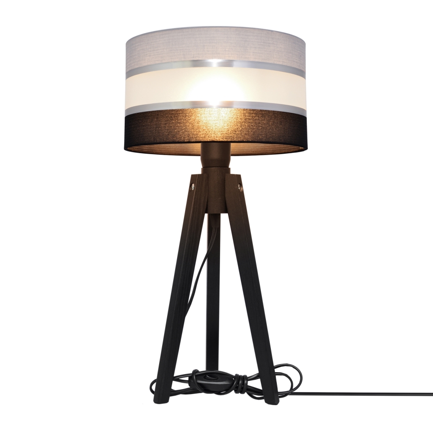 Stolní lampa HELEN 1xE27/60W/230V šedá/černá/chrom/borovice