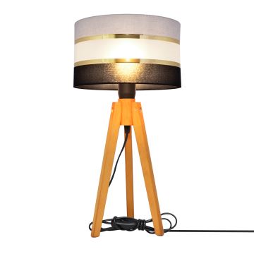 Stolní lampa HELEN 1xE27/60W/230V šedá/černá/zlatá/dub