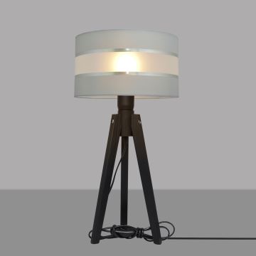 Stolní lampa HELEN 1xE27/60W/230V šedá/chrom/borovice