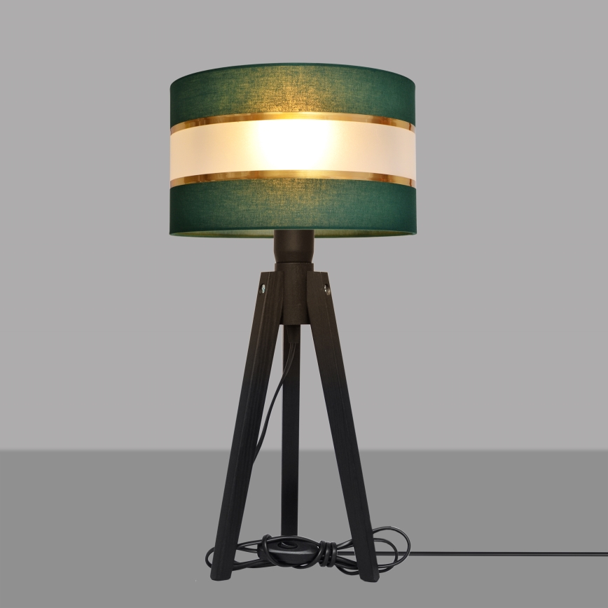 Stolní lampa HELEN 1xE27/60W/230V zelená/zlatá/borovice