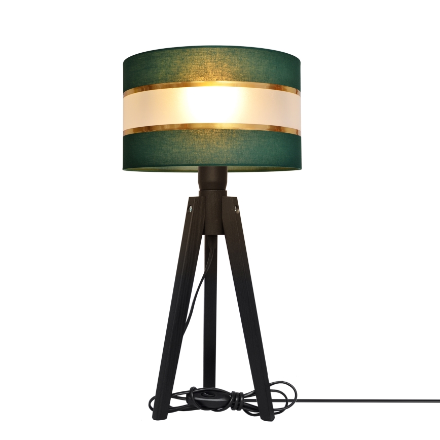 Stolní lampa HELEN 1xE27/60W/230V zelená/zlatá/borovice