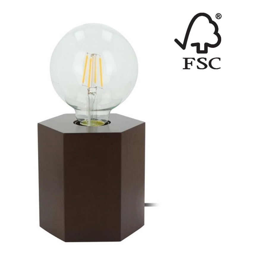 Stolní lampa HEXAR 1xE27/25W/230V buk – FSC certifikováno