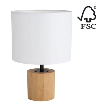 Stolní lampa KRETA 1xE27/25W/230V borovice/bílá