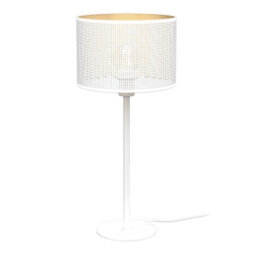 Stolní lampa LOFT SHADE 1xE27/60W/230V pr. 25 cm bílá/zlatá