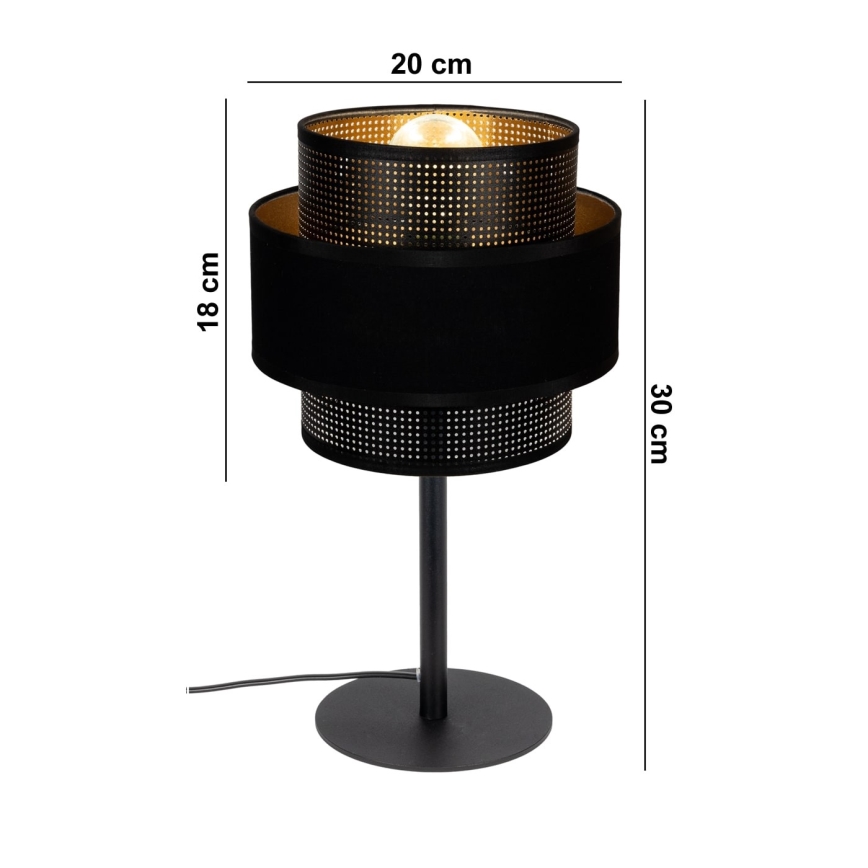 Stolní lampa NESS 1xE27/60W/230V černá