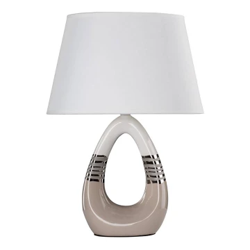 Stolní lampa ROMANO 1xE27/60W/230V bílá/béžová