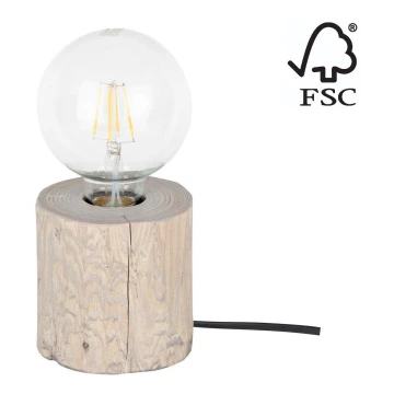 Stolní lampa TRABO 1xE27/25W/230V borovice – FSC certifikováno