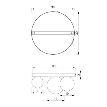 Stropní svítidlo BIBIONE 3xG9/25W/230V černá