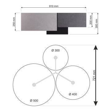 Stropní svítidlo SPACE 3xE27/60W/230V bílá/stříbrná