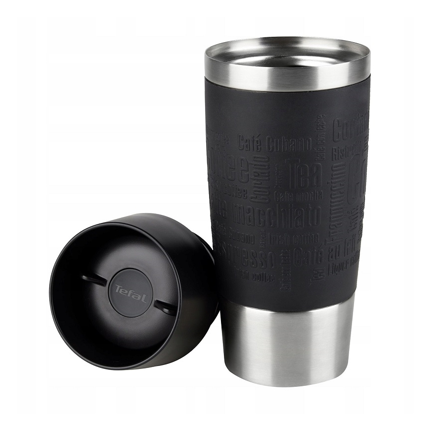 Tefal - Cestovní hrnek 360 ml TRAVEL MUG nerez/černá