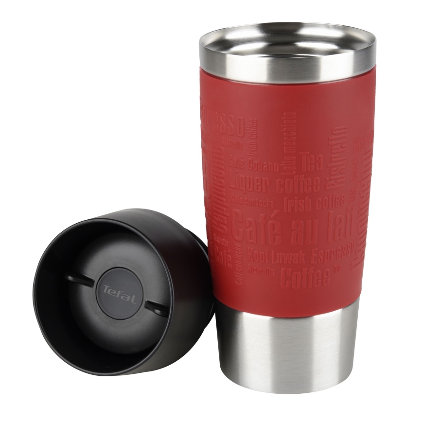 Tefal - Cestovní hrnek 360 ml TRAVEL MUG nerez/červená