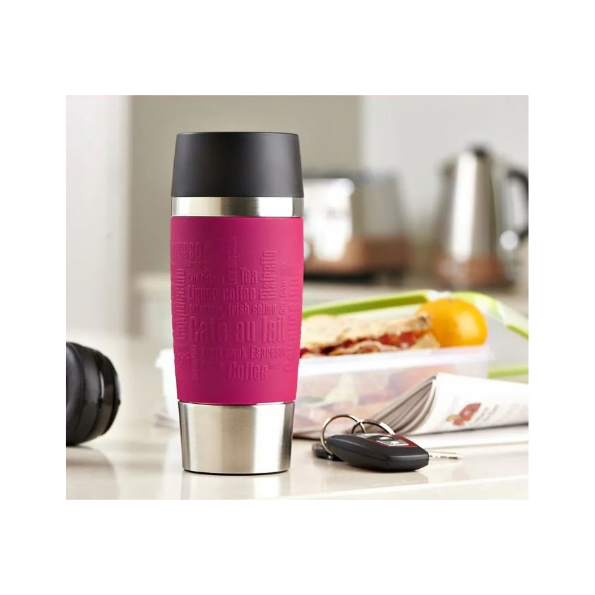 Tefal - Cestovní hrnek 360 ml TRAVEL MUG nerez/růžová