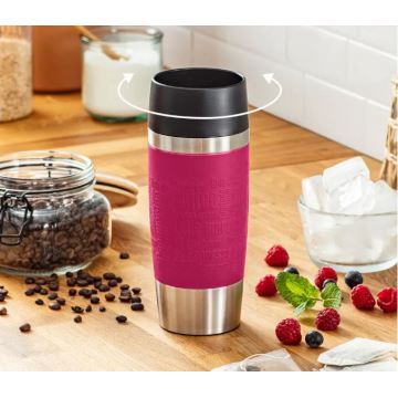 Tefal - Cestovní hrnek 360 ml TRAVEL MUG nerez/růžová