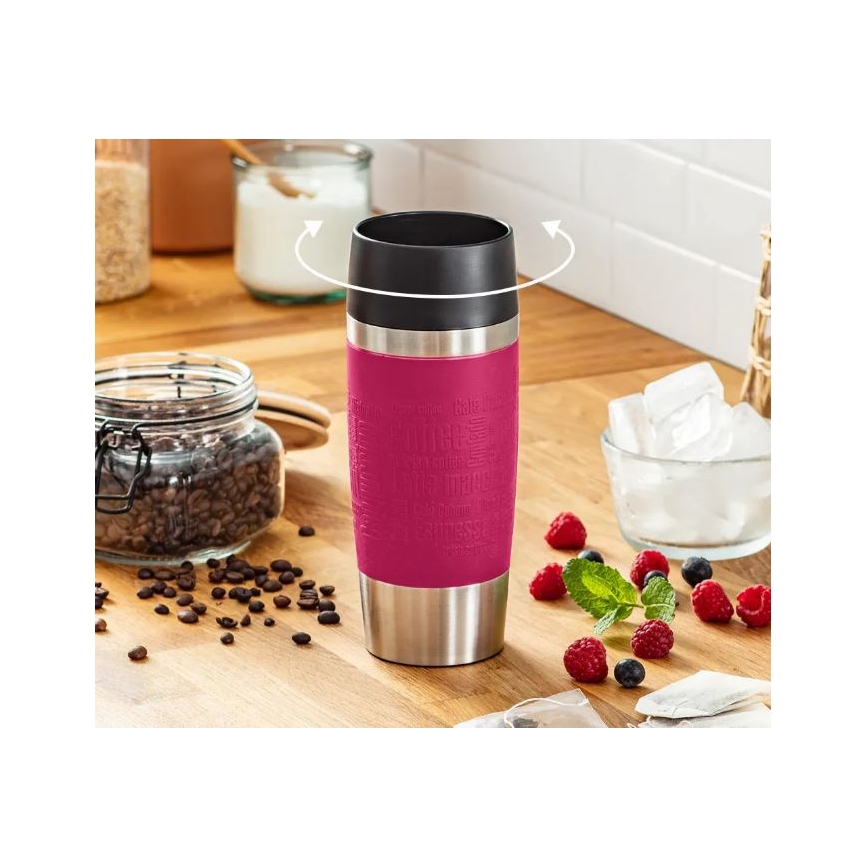 Tefal - Cestovní hrnek 360 ml TRAVEL MUG nerez/růžová