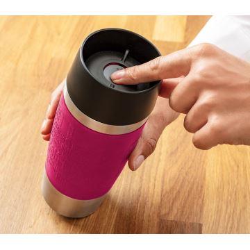 Tefal - Cestovní hrnek 360 ml TRAVEL MUG nerez/růžová