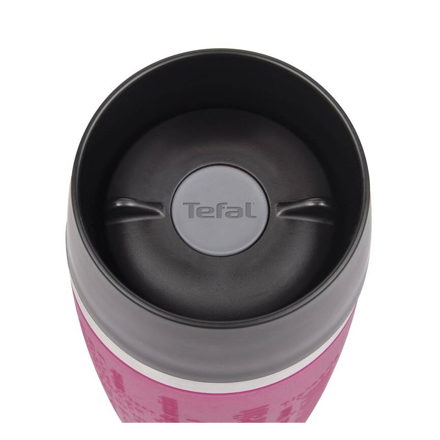 Tefal - Cestovní hrnek 360 ml TRAVEL MUG nerez/růžová