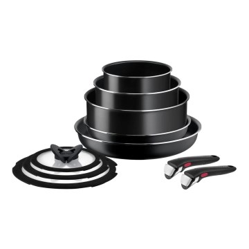 Tefal - Sada nádobí 10 ks INGENIO EASY COOK & CLEAN BLACK