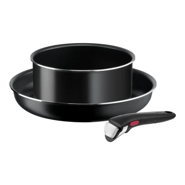 Tefal - Sada nádobí 3 ks INGENIO EASY COOK & CLEAN BLACK