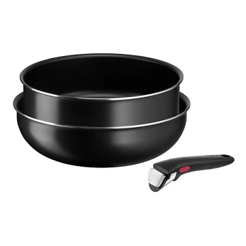 Tefal - Sada pánví 3 ks INGENIO EASY COOK & CLEAN BLACK