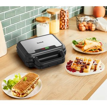 Tefal - Toustovač ULTRA COMPACT 3v1 700W/230V černá/chrom