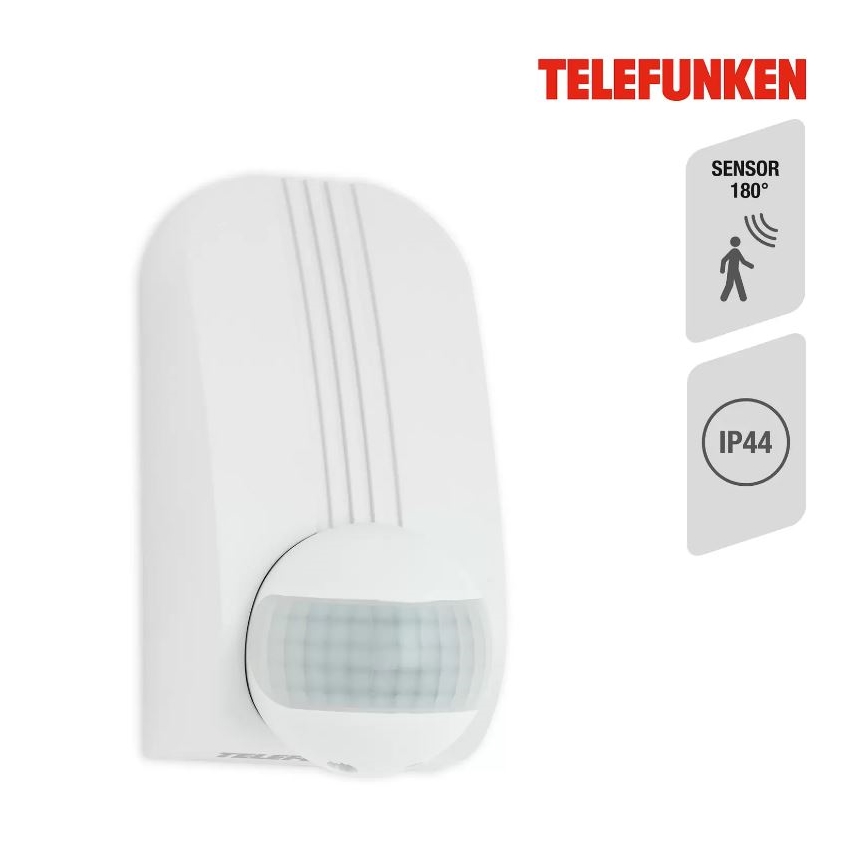 Telefunken 306506TF - Venkovní senzor pohybu 180° IP44 bílá