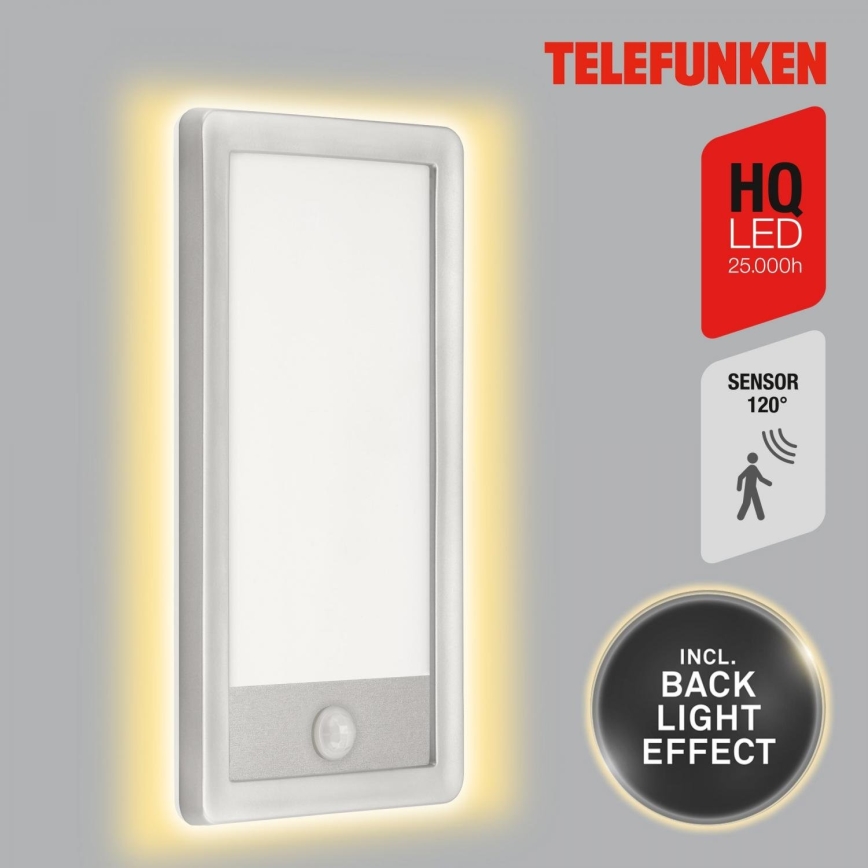 Telefunken 313904TF - LED Venkovní nástěnné svítidlo se senzorem LED/16W/230V IP44