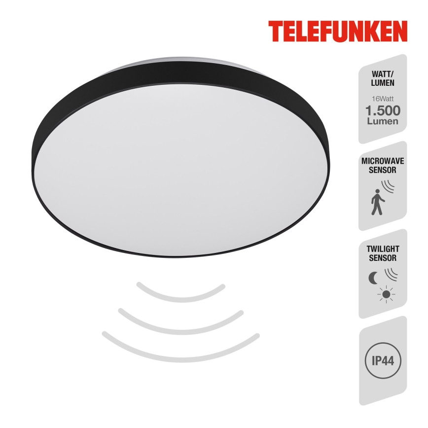 Telefunken 318405TF - LED Koupelnové stropní svítidlo se senzorem LED/16W/230V IP44 pr. 29 cm